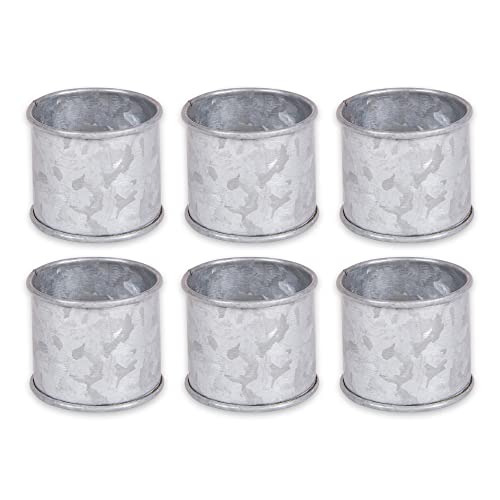DII Design Basic Napkin Ring Collection Decorative, Galvanized Silver, One Size, 6 Count