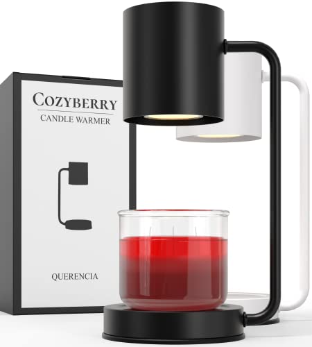 CozyBerry Querencia Candle Warmer, Compatible with Yankee Candle Large Jar, Metal, Candle Lamp, 110-120V, Dimmable Candle Melter, Candle Warmer Lamp, Small & Large Size Jar Candles (Black)