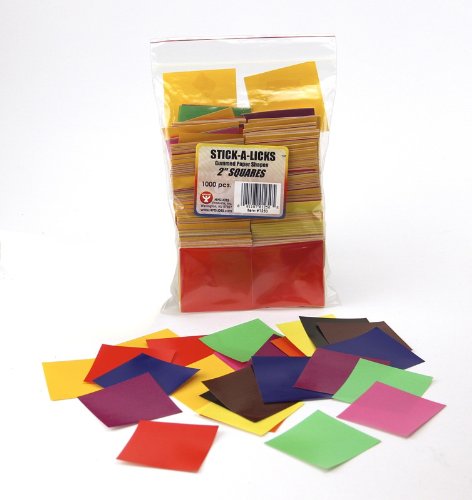 Hygloss Products Stick-A-Licks for Arts & Crafts-Classroom Activities-Fun for Kids-Square Shapes-100 Pcs, 2-Inch