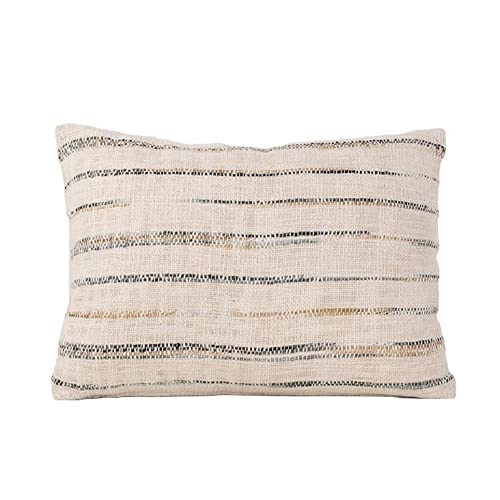 Blossom Bucket Lumbar Pillow Slub Striped, 20-inch Length