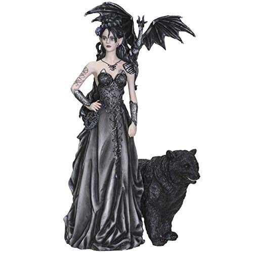 Pacific Trading Giftware Nene Thomas Collection Mistress of Lycani with Winged Dragon and Bear Resin Figurine Statue