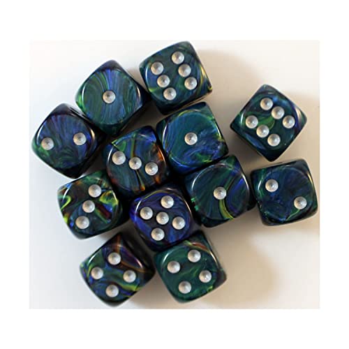 Chessex d6Cube16mmFS GRsv (12)