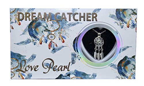 Puka Creations Dream Catcher Love Wish Pearl Kit Chain Necklace Kit Pendant Cultured Pearl in Kit Set with Stainless Steel Chain 16"