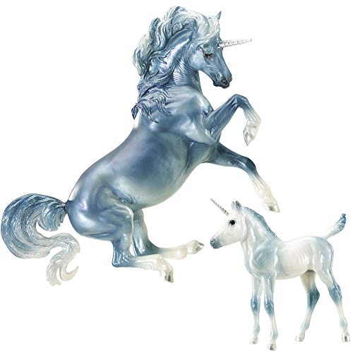 Breyer Horses Breyer Traditional Series Cascade and Caspian | 2 Unicorn Set | Horse Toy Models | 1:9 Scale | Model 