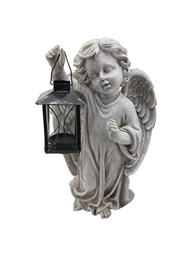 Comfy Hour Praying Angel Statue Collection Resin Cherub Angel Taking A Lantern Perfect for Home Or Outdoor Garden