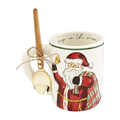 Mud Pie Bell And Santa Mug Set, 5 1/2-inch