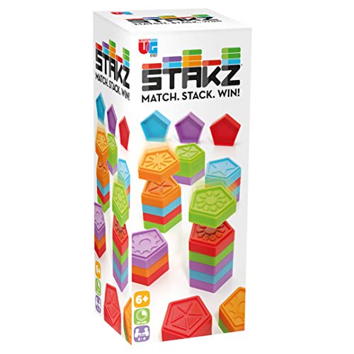 Stakz, Match-Stack-Win! The Tile-Laying Family Strategy Game for 2 to 4 Players, Ages 6 and Up from University Games (01843)