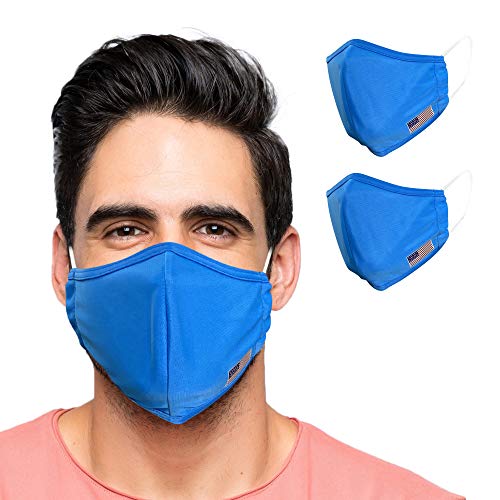 Primeware Protective Reusable Face Mask 2 Layers Cloth Mask (Pack of 2) (Blue with Flag)