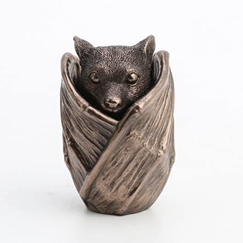 Unicorn Studio Veronese Design 3 1/2" Baby Bat Secret Trinket Stash Box Resin Sculpture Bronze Finish