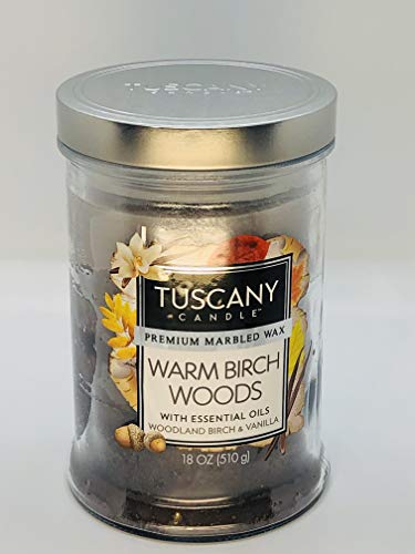 Empire Candle Tuscany Candle Warm Birch Woods Premium Marbled Wax Candle 2- Wick 18oz.