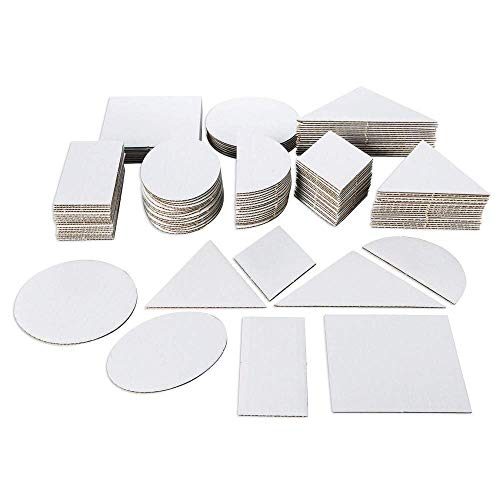 Hygloss Products Corrugated Geometric Shapes Ideal Arts and Crafts-Good for Home or Class-STEM Activity for Kids-Educational-Assorted-28 Pack, White
