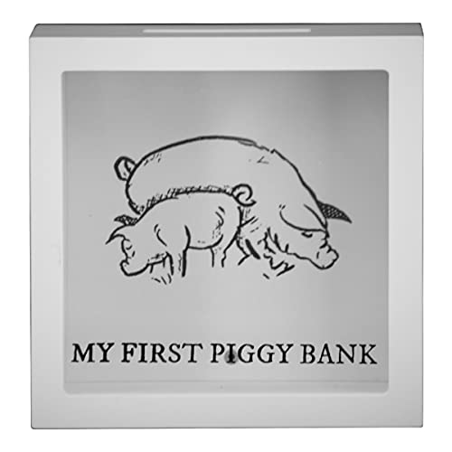 Foreside Home & Garden My First Piggy Bank White Wooden Piggy Bank