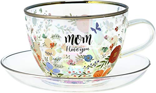 Pavilion- Mom - 7 oz Glass Tea Cup and Saucer