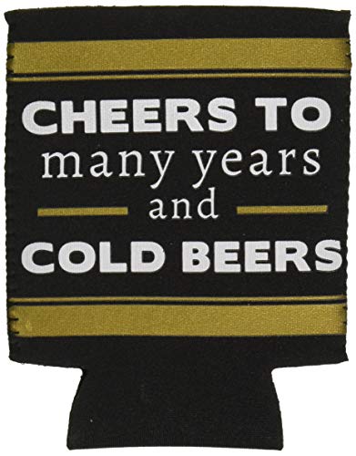 Pavilion The We Do Crew - Cheers to Many Years and Cold Beers Black and Gold Wedding Insulated Beer Bottle / Beer Can Sleeve