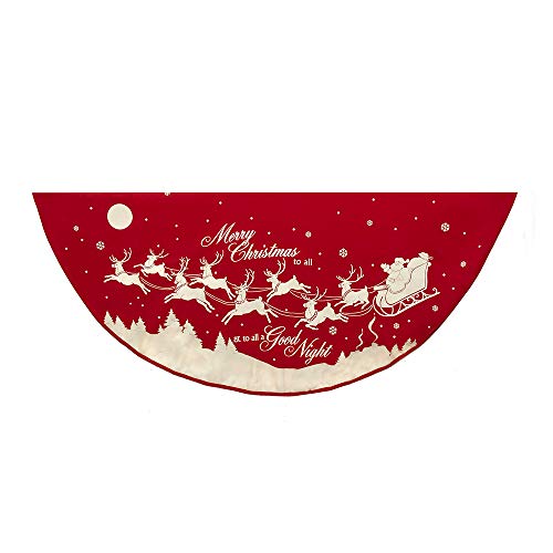 Kurt Adler- Tree Skirt - Red/White Reindeer/Santa