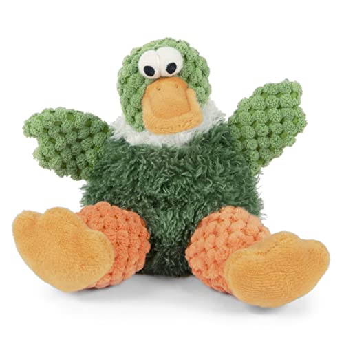 Worldwise 73548-98997-024 goDog Checkers Sitting Duck with Chew Guard Technology Mini Durable Plush Dog Toy