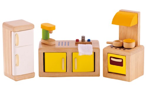 Hape Wooden Doll House Furniture Kitchen Set with Accessories