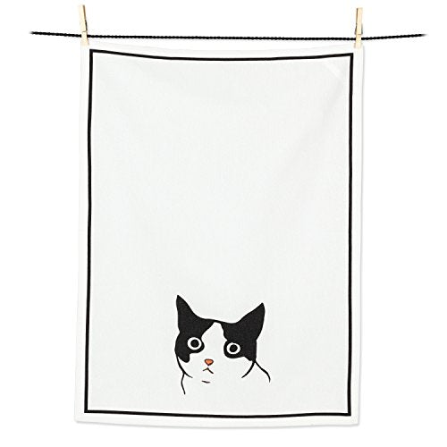 Abbott Collection  56-KT-AB-01 Tea Towel, 20x28 inches L, White/Black