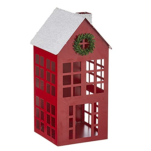 RAZ Imports 2022 Countryside Christmas 11" Red Metal House