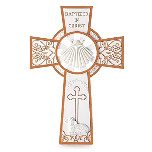 Roman Joseph's Studio Baptism Sacraments Decorative Wall Cross, 8-inch Height, Religious Decoration