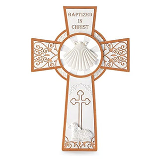 Roman Joseph's Studio Baptism Sacraments Decorative Wall Cross, 8-inch Height, Religious Decoration