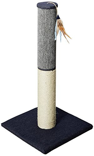 Worldwise Petlinks 49905 Sky Multi-Surface Extra-Tall Cat Scratch Post with Feather Ribbon Cat Toy