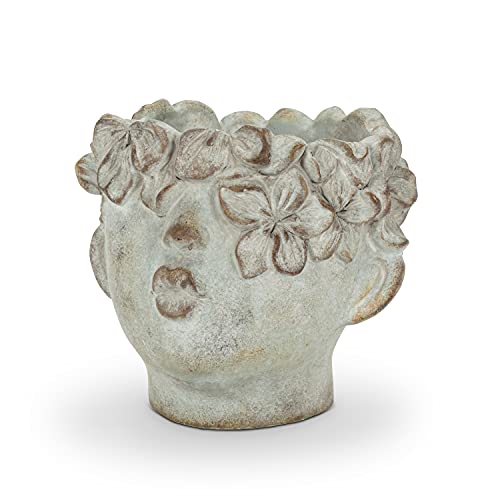 Abbott Collection  27-BACI-041-SM Small Kissing Face Planter, Grey