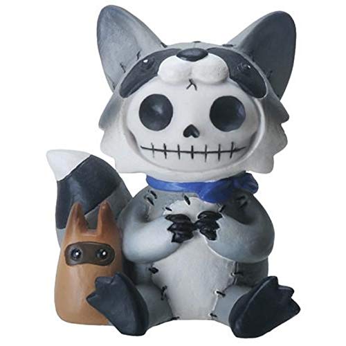 Pacific Trading SUMMIT COLLECTION Furrybones Bandit Signature Skeleton in Raccoon Costume with a Little Accomplice