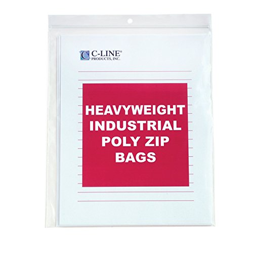 C-Line Heavyweight Industrial Poly Zip Bags, 8-1/2 x 11 Inches, Box of 50 (47911)