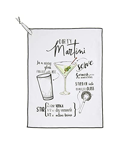 Shiraleah Dirty Martini Recipe Tea Towel