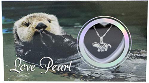 Puka Creations Love Wish Pearl Kit Chain Necklace Kit Pendant Cultured Pearl in Kit Set with Stainless Steel Chain 16" (Sea Otter)