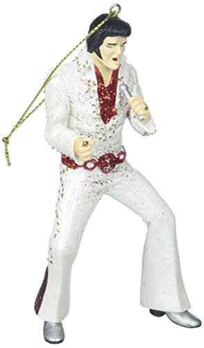 Elvis Presley Kurt Adler Elvis White Jumpsuit Ornament - Assorted