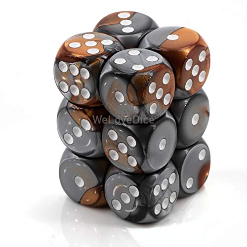 Chessex Copper and Steel Gemini Dice 16mm D6 Block