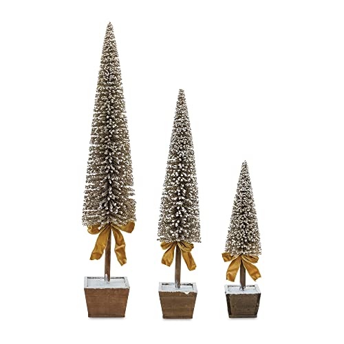 Melrose 87414 Potted Christmas Tree, Set of 3, 39-inch Height, Plastic