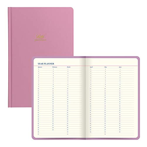 Rediform Letts Icon Book Perpetual Diary, Cream Paper, 384 Pages, 7.625 x 5 x 0.75 Inches, Pink (B090137)