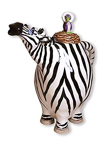Blue Sky Clayworks Clayworks Zebra Teapot, 9 x 5 x 9.5"