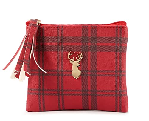 Giftcraft 683332 Christmas Plaid Coin Purse, 5.5-inch Length, PU Leather