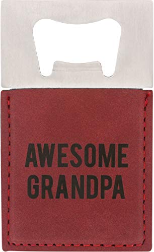 Pavilion Gift Company Red Magnetic Bottle Opener 2 x 3.5 Inch Awesome Grandpa, 3.5 Inch