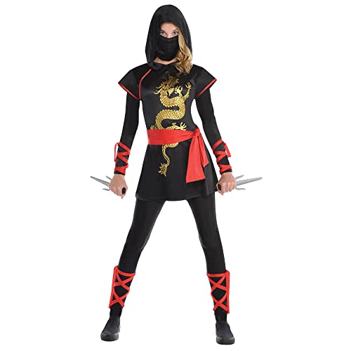 AMSCAN Ultimate Ninja Halloween Costume for Teen Girls, Adult Medium with Included Accessories
