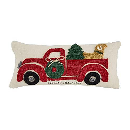 Mud Pie Hooked Christmas Pillow