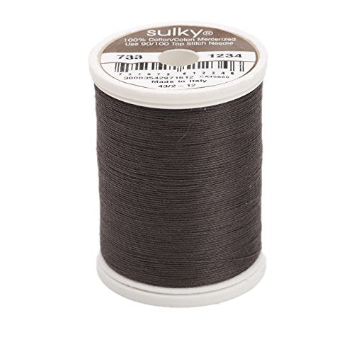 PA Distribution Sulky Of America 400d 30wt Cotton Thread, 500 yd, Almost Black