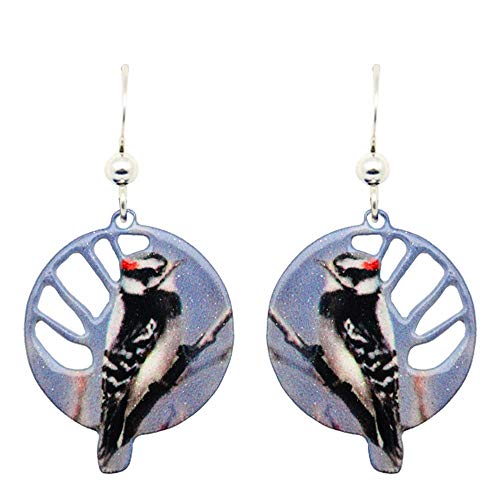 Downy Woodpecker Earrings by d&