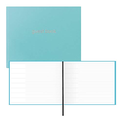 Rediform Letts Dazzle Quarto Guest Book Landscape, 10.25 x 8.25 inches, Turquoise (B090016)