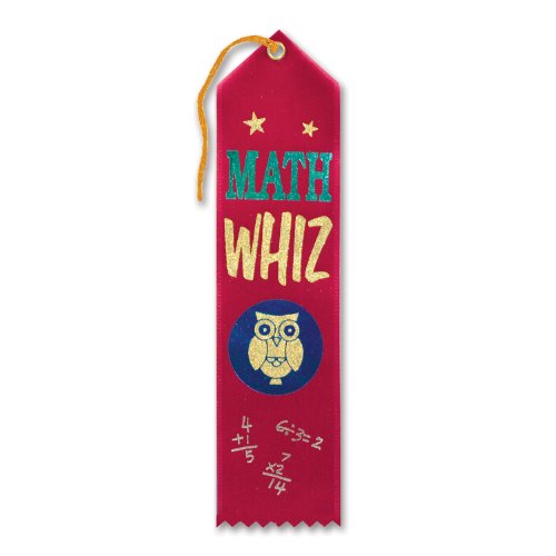 Beistle Math Whiz Ribbon Award, Multicolor - 1pack