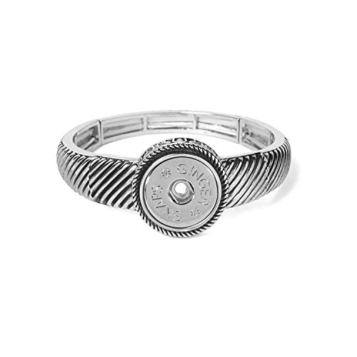 TGB Brands Ginger Snaps Rippling Stretch Bracelet | Interchangeable Snap Jewelry Collection | Button Charms for Necklaces, Bracelets & Rings | Standard Size | SN95-76
