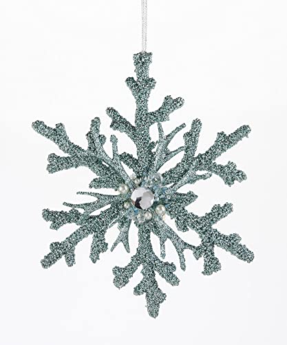 Giftcraft 682974 Christmas Coral Snowflake Ornament, 10 inch, Plastic