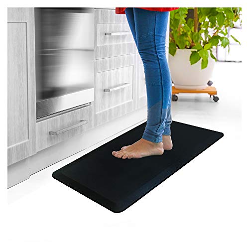 Floortex CC2032BLK Black CraftTex Standing Comfort 20" x 32" Luxury Anti-Fatigue Mat for Crafters
