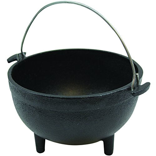 TableCraft Products CW30151 Cast Iron Mini Round Kettle Server,5" Diameter (6" with Handles) x 2 1/2"