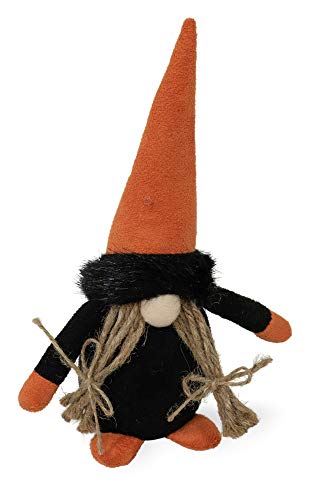 Boston International Halloween Gnome Tabletop Figurine, Brown and Orange