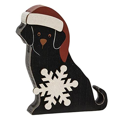 CWI Gifts Snowflake Dog Chunky Wood Sitter Figurine for Men and Women, Home Decorative Collection